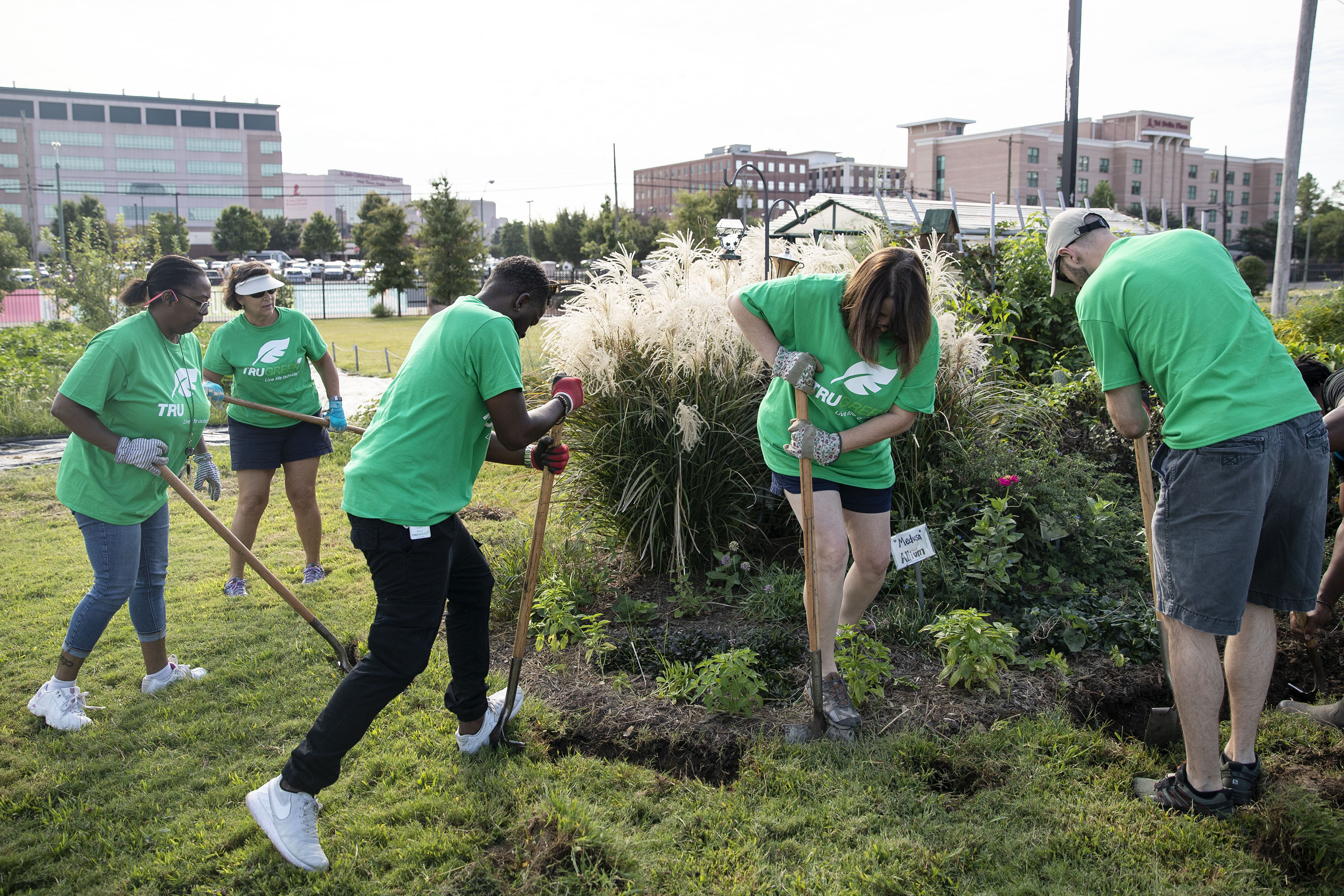 Employees doing community service